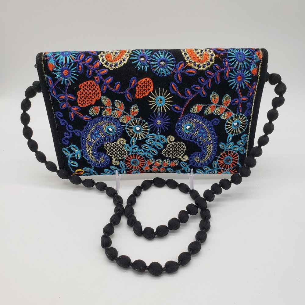 India Multicoloured Envelope Embroidered Paisley Bag - Picture 10 of 13